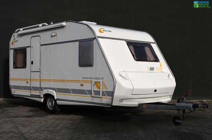 Delta Euroliner 4600 FB incl. Voortent & Luifel!, Caravans en Kamperen, Caravans, Bedrijf, tot en met 4, 750 - 1000 kg, Rondzit