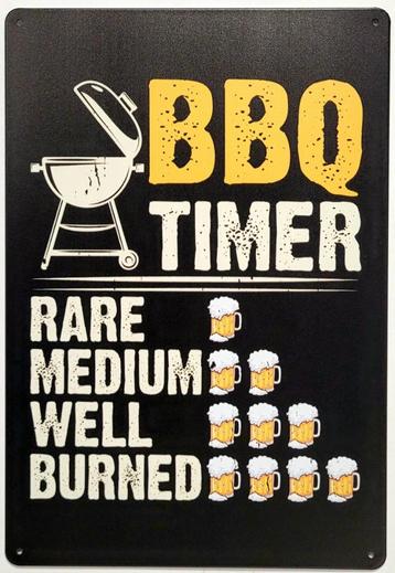 BBQ Timer beer bier reclamebord van metaal wandbord deco  beschikbaar voor biedingen