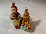 2 stuks zeer oude glazen kersfiguurtjes, Ophalen of Verzenden