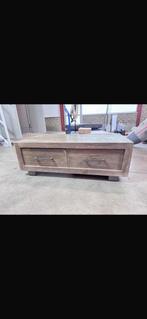 Salon tafel landelijk grof hout, Ophalen of Verzenden, Rechthoekig, 50 tot 100 cm, Minder dan 50 cm