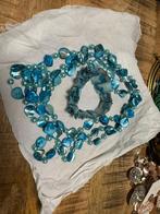 Blauwe Ketting en Armband Set, Ophalen of Verzenden, Zo goed als nieuw, Blauw, Kunststof of Plastic