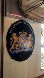 Emaille Langcat Consulaat der Nederlanden, Ophalen of Verzenden, Gebruikt, Reclamebord