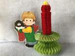 Oude honeycomb . Jongen met hondje en kaars. 23 cm, Diversen, Kerst, Ophalen of Verzenden