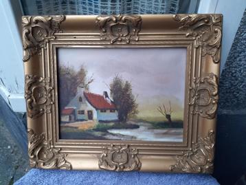 Schilderij, landschap, platteland, reproductie D. Verheul beschikbaar voor biedingen
