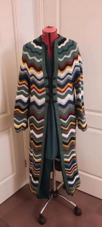 Gehaakt zig-zag vest groen 40/42 beschikbaar voor biedingen