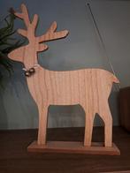 Kerst,kerstdecoratie,houten hert,houten rendier,decoratie, Ophalen of Verzenden, Nieuw
