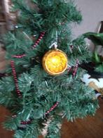 oude glazen kerstbal model deukbal knal oranje iets gesuiker, Diversen, Kerst, Ophalen of Verzenden, Gebruikt