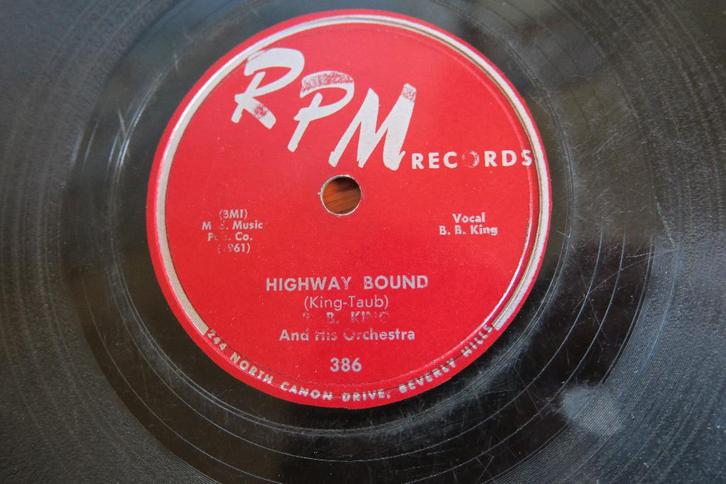 B.B. King Highway Bound 78 toeren 78rpm  wurlizter jukebox, Cd's en Dvd's, Vinyl | Jazz en Blues, Gebruikt, Jazz en Blues, 1940 tot 1960