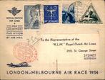 London - Melbourne Air Race - Frankering - 1934, Postzegels en Munten, Brieven en Enveloppen | Nederland, Ophalen of Verzenden