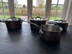 Mauviel koperen pannenset, Huis en Inrichting, Keuken | Potten en Pannen, Ophalen of Verzenden, Gebruikt, Rvs, Pannenset