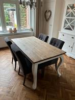 Mooie landelijke houten eettafel met witte Queen Ann poten, Huis en Inrichting, Tafels | Eettafels, Ophalen, Landelijk / Riviera Maison