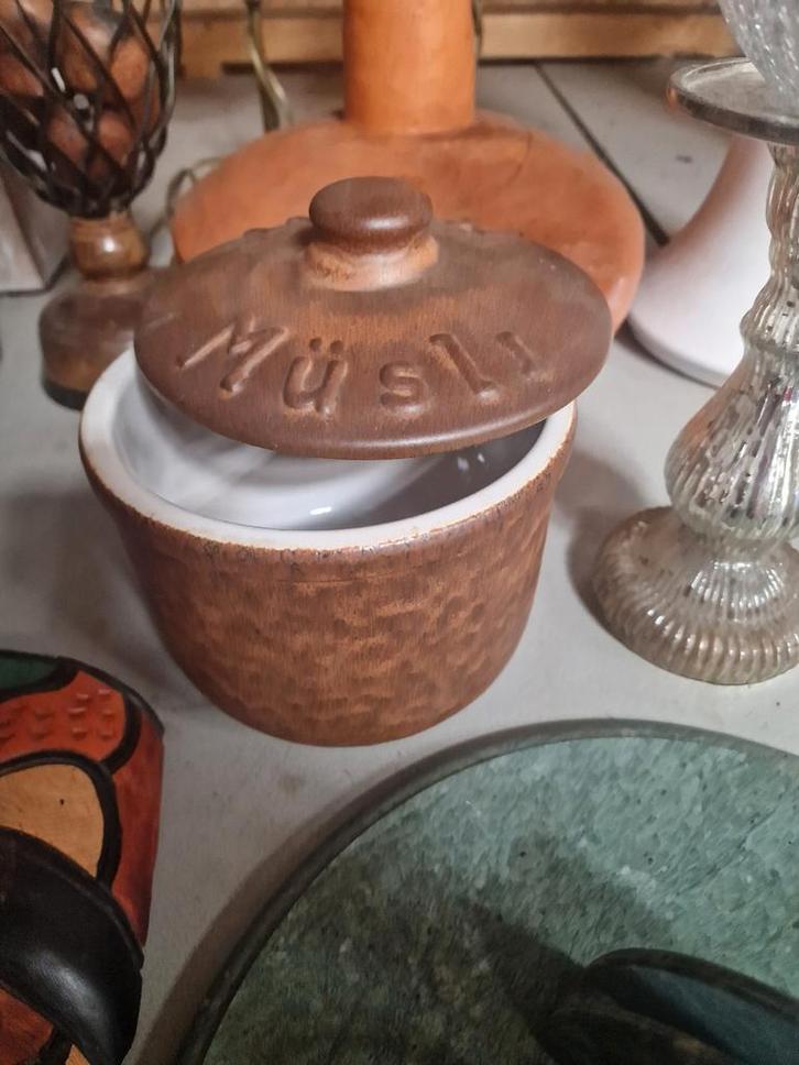 Musli voorraadpot grespot aardewerk, Huis en Inrichting, Woonaccessoires | Etagères, Zo goed als nieuw, Ophalen