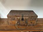 Oude Houten Kist met Handvat, Minder dan 50 cm, Gebruikt, Grenenhout, Minder dan 50 cm
