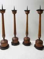 Set van 4 grote antieke 19de eeuwse kandelaren, Ophalen, Overige materialen