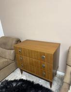 Vintage ladekast met chrome handgrepen, Gebruikt, Vintage, X, Met lade(s)