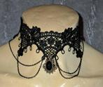 Mooie nieuwe zwart kanten Gothic ketting / choker, Overige materialen, Verstelbaar, Zwart, Nieuw