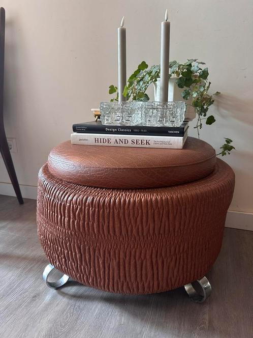 Retro jaren 70 poef, Antiek en Kunst, Antiek | Meubels | Stoelen en Banken, Ophalen of Verzenden