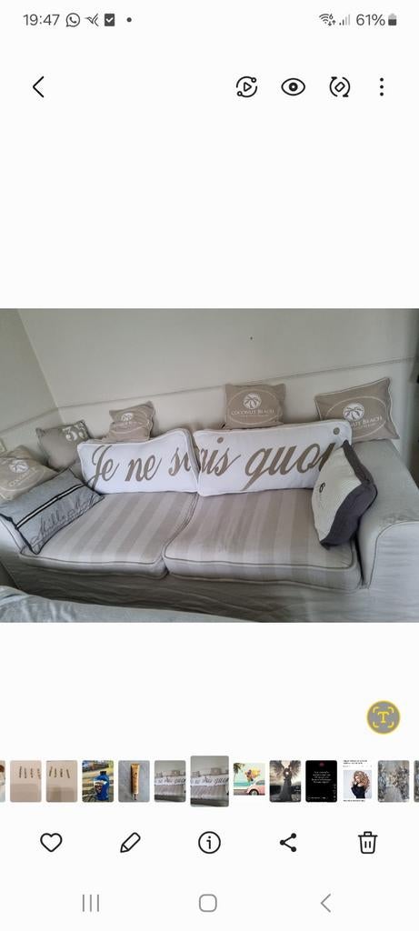 Riviera Maison bankstel - Stijlvol en comfortabel, Huis en Inrichting, Banken | Bankstellen, Zo goed als nieuw, Rechte bank, Driepersoons