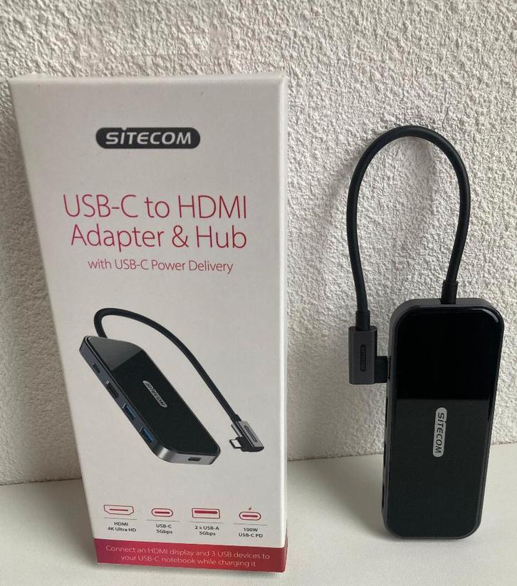Sitecom USB C Dock/Hub station, CN-408,5-in-1:HDMI/PD/4K/5GB, Computers en Software, Dockingstations, Zo goed als nieuw, Docking station