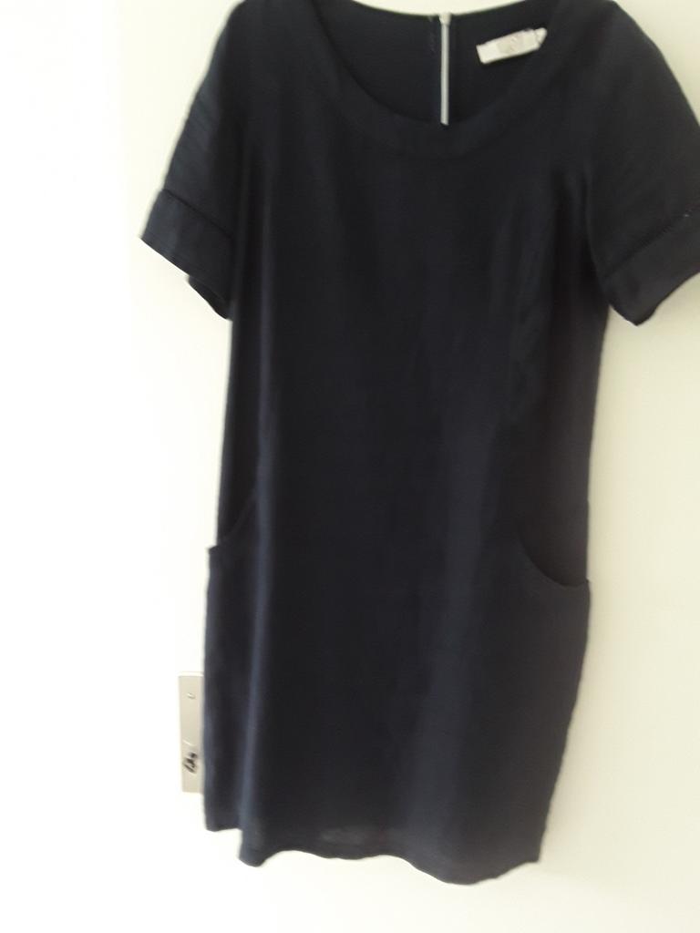 Jurk zomer blauw linnen  nieuw korte mouw M, Ophalen of Verzenden, Nieuw, Blauw