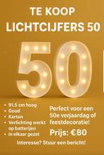 Te koop! Lichtcijfers 50 nieuw, Ophalen of Verzenden, Nieuw, Versiering, Geboorte of Huwelijk
