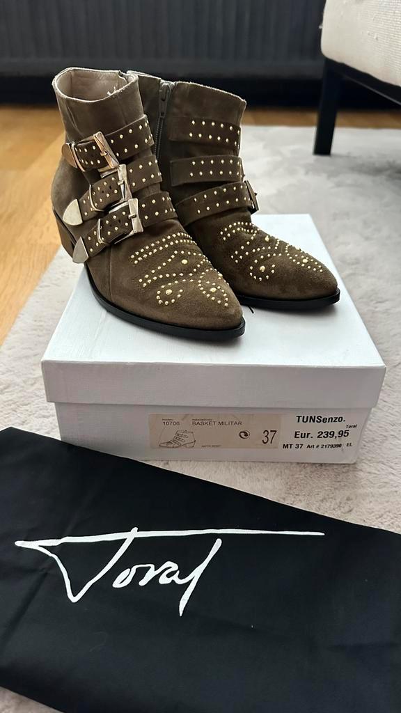 Toral studded suede boots – maat 37, Kleding | Dames, Schoenen, Zo goed als nieuw, Groen, Verzenden
