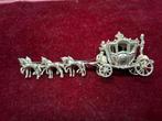 Antieke Zilveren Broche - Koets met zes paarden, Antiek en Kunst, Ophalen of Verzenden, Zilver