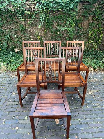 6 Houten Eetkamerstoelen - Perfecte Staat beschikbaar voor biedingen