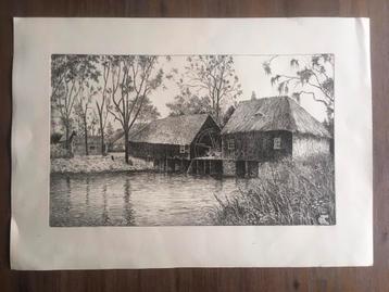 Watermolen gesigneerd c.v.d.l. 1985  beschikbaar voor biedingen