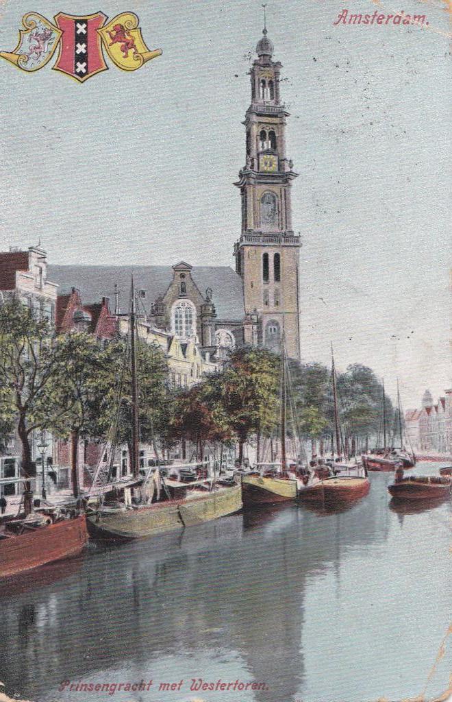 amsterdam 1906  prinsengracht, Verzamelen, Ansichtkaarten | Nederland, Noord-Holland, Voor 1920, Ophalen of Verzenden