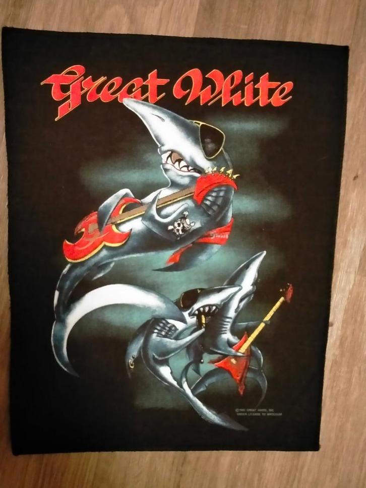 Great White Amerika rock band hardrock back patch backpatch, Verzamelen, Muziek, Artiesten en Beroemdheden, Zo goed als nieuw