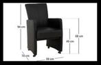 4 leren eetkamer stoelen, Ophalen, Gebruikt, Zwart, Leer