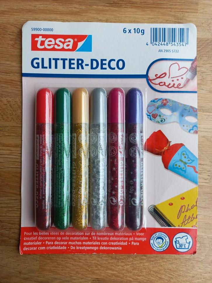 Tesa Glitter-Deco Set - Nieuw!, Hobby en Vrije tijd, Knutselen, Nieuw, Knutselwerk, Ophalen of Verzenden