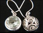 oorbellen 925 zilver mooi opengewerkt met groene Amethist, Hangers, Nieuw, Ophalen of Verzenden, Met edelsteen