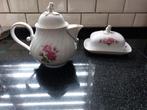Kaizer Moos Rose Koffiepot + Botervloot, Antiek en Kunst, Ophalen of Verzenden