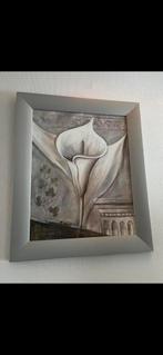 Calla Lelie Schilderij met Zilveren Lijst, Antiek en Kunst, Ophalen