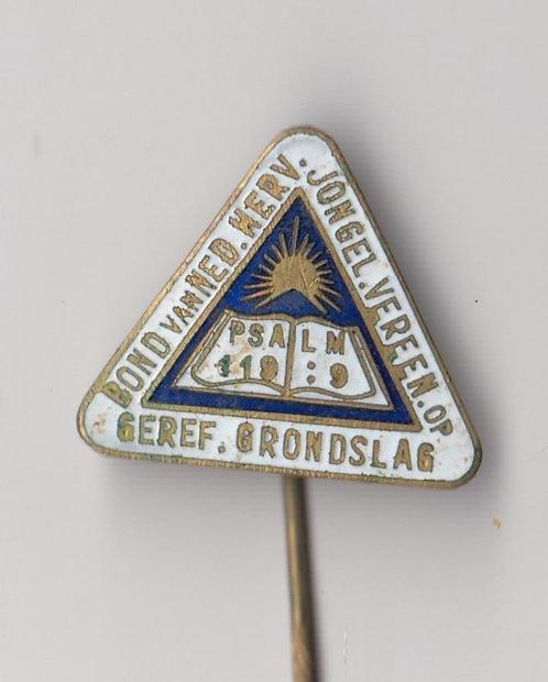 Christendom Jongelingenvereen Gereformeerde Grondslag speldj, Verzamelen, Speldjes, Pins en Buttons, Gebruikt, Speldje of Pin