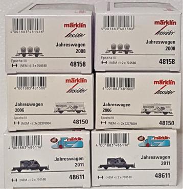 Marklin 6 NIEUWE Jaarwagens (2011, 2008, 2006) Ongebruikt beschikbaar voor biedingen