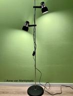 Vintage Hustadt Leuchten vloerlamp mat zwart en chroom, Ophalen of Verzenden