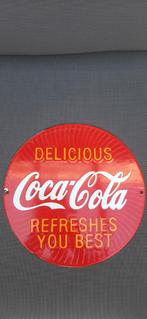 Coca-Cola wandbord emaille USA, Reclamebord, Gebruikt, Ophalen of Verzenden