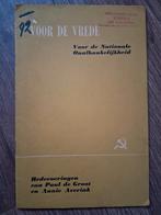 Voor de vrede. Redevoeringen Paul de Groot en Annie Averink, Boeken, Overige Boeken, Ophalen of Verzenden, Gelezen