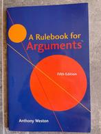 A Rulebook for Arguments, Ophalen of Verzenden, Zo goed als nieuw, WO, Anthony Weston