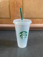 - Starbucks beker met rietje -, Ophalen of Verzenden, Zo goed als nieuw, Wit, Beker of Kan