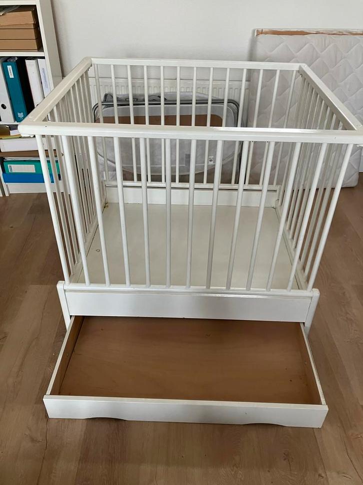 Inklapbare Houten Box + Matras & Kleed, Kinderen en Baby's, Babywiegjes en Ledikanten, Zo goed als nieuw, Overige typen, Ophalen