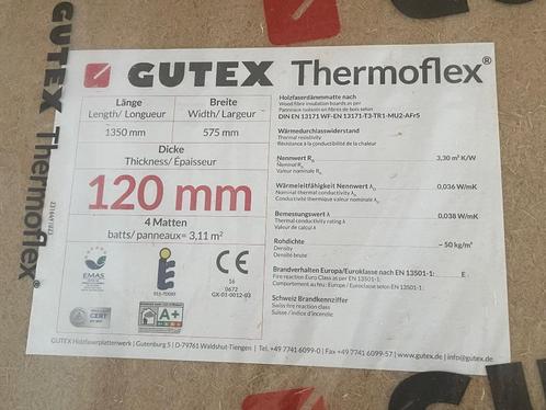 50 m2 Gutex houtvezelisolatie 120 mm (ruim 15 pakken), Doe-het-zelf en Verbouw, Isolatie en Afdichting, Nieuw, Vloerisolatie, Muurisolatie