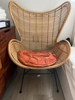 Rotan stoel babykamer + HK Living kussen, Huis en Inrichting, Ophalen, Bruin, Riet of Rotan, Zo goed als nieuw