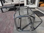 Prachtige design trolley kast  RVS (met glas); ronde hoeken, Ophalen, Met plank(en), Glas, 50 tot 100 cm