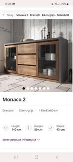 Moderne Dressoir - Eiken/Grijs - 140cm, Huis en Inrichting, Kasten | Dressoirs, Ophalen, Gebruikt, Modern, 25 tot 50 cm