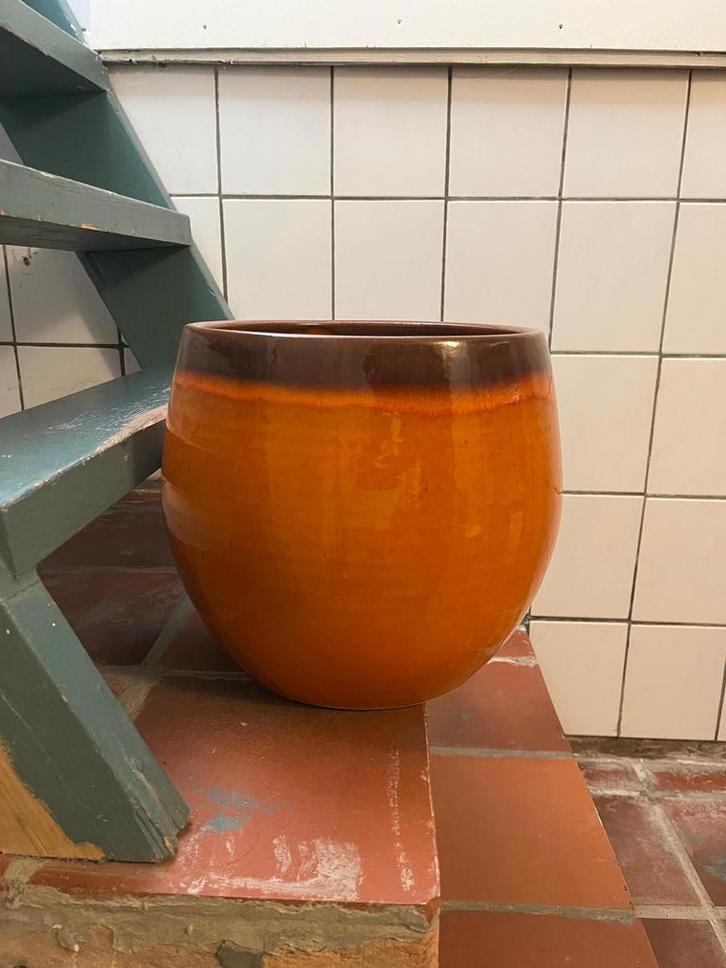 TS bloempot Charlotte oranje D 30 H 25 cm, Tuin en Terras, Bloempotten, Zo goed als nieuw, Aardewerk, Binnen, Minder dan 40 cm