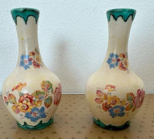 2 vaasjes Plateel bakkerij Gouda, Antiek en Kunst, Antiek | Keramiek en Aardewerk, Ophalen of Verzenden